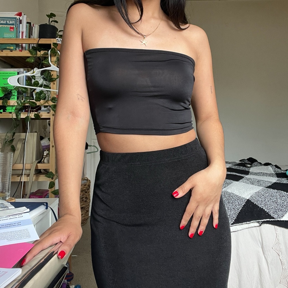 Black bandeau top